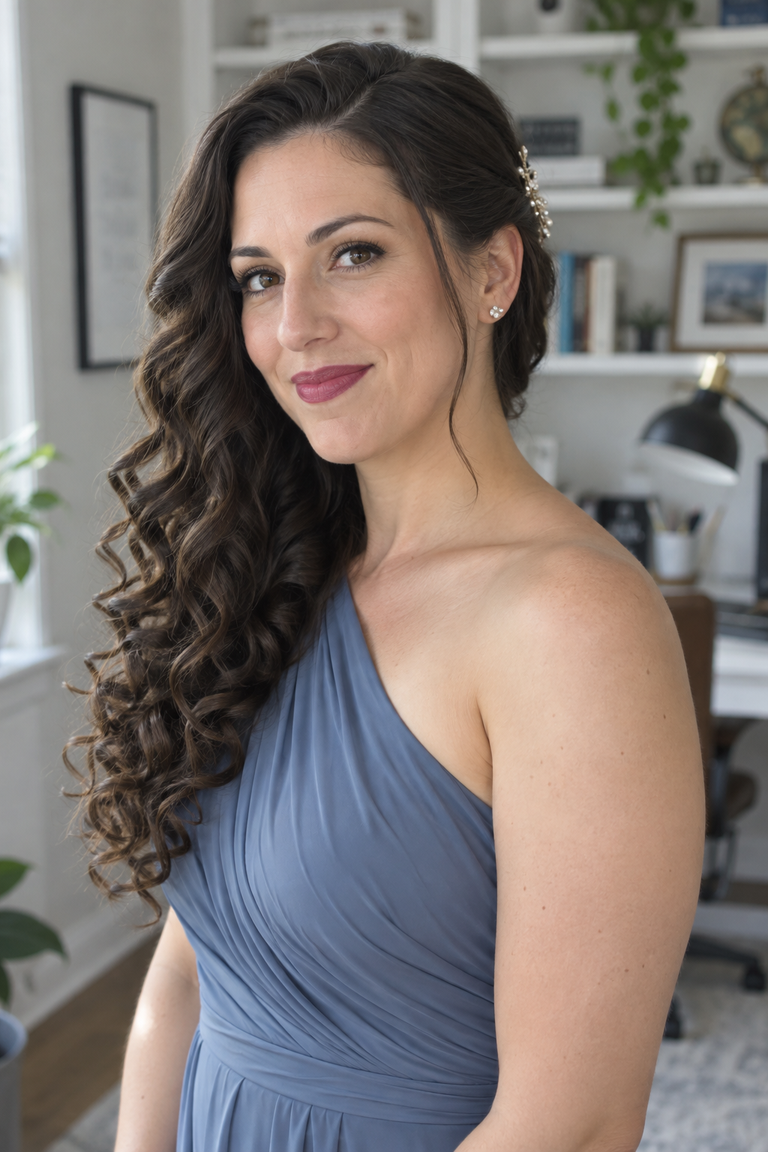 24 Curly Bridesmaid Hairstyles, From Curls Down to Updos
